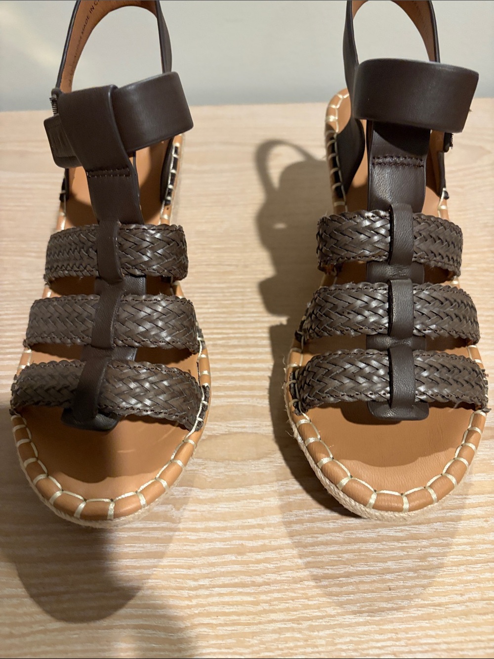 Gentle Soles Woven Strappy Brown Women’s Sandals